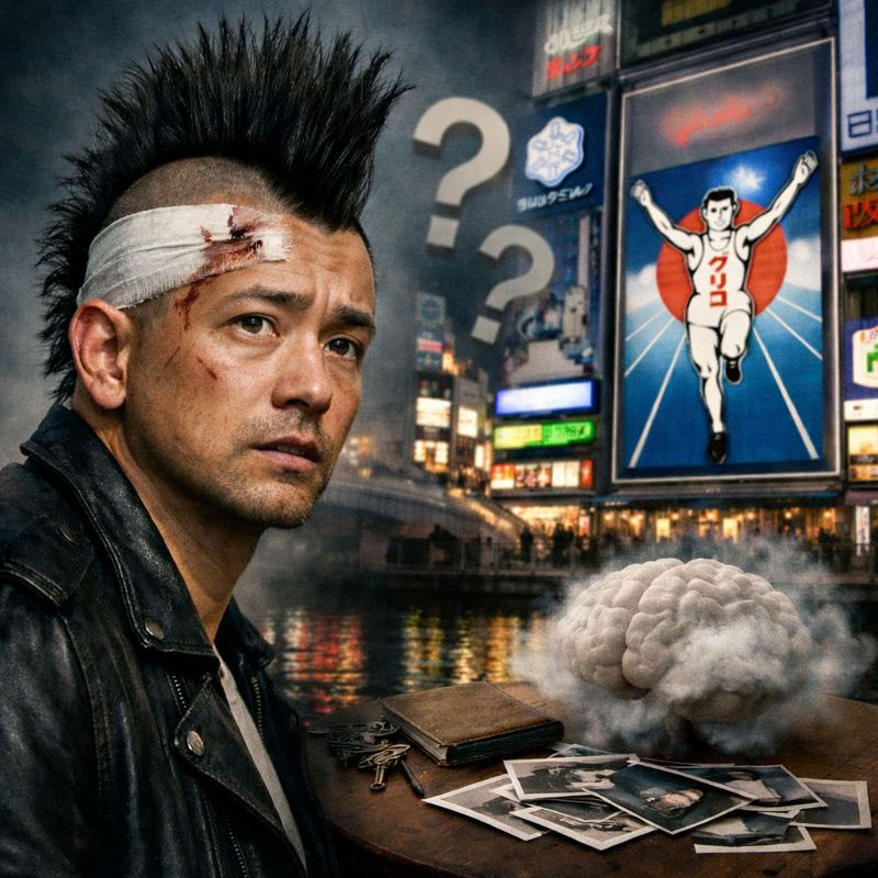 記憶喪失,モヒカン男性